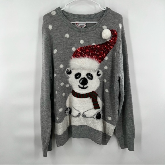 Roswe Christmas bear sweater pullover long sleeve size XL - Picture 8 of 14